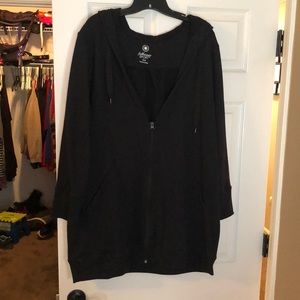 Full beauty sporty deep neck zip up hoodie